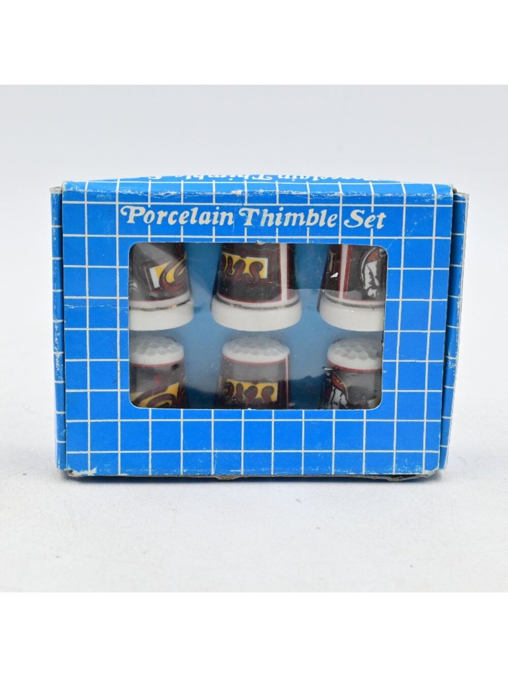 Elvis Presley Porcelain Thimble Set of 6 Collectible Gift Boxed Vintage